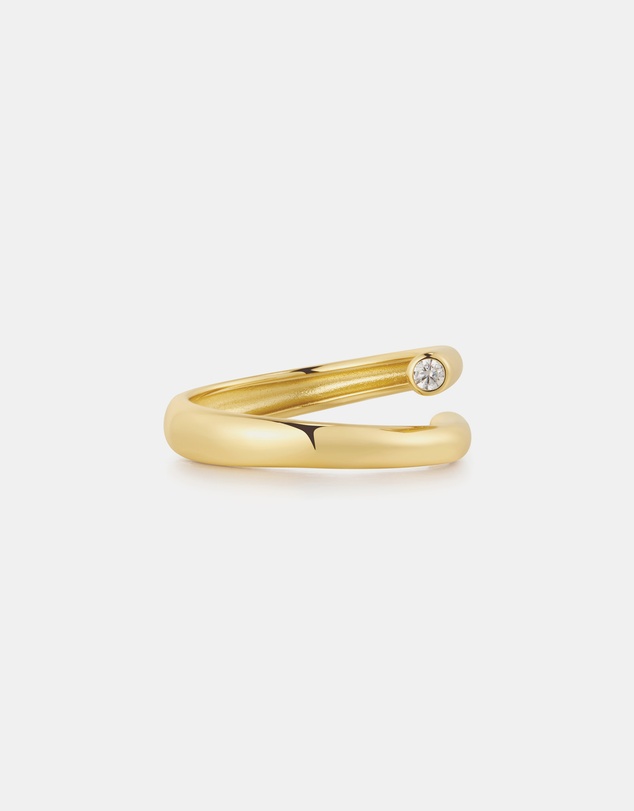 Ania Haie - Gold Spiral Bezel-End Adjustable Ring