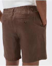AERE - Holt Pleated Linen Shorts