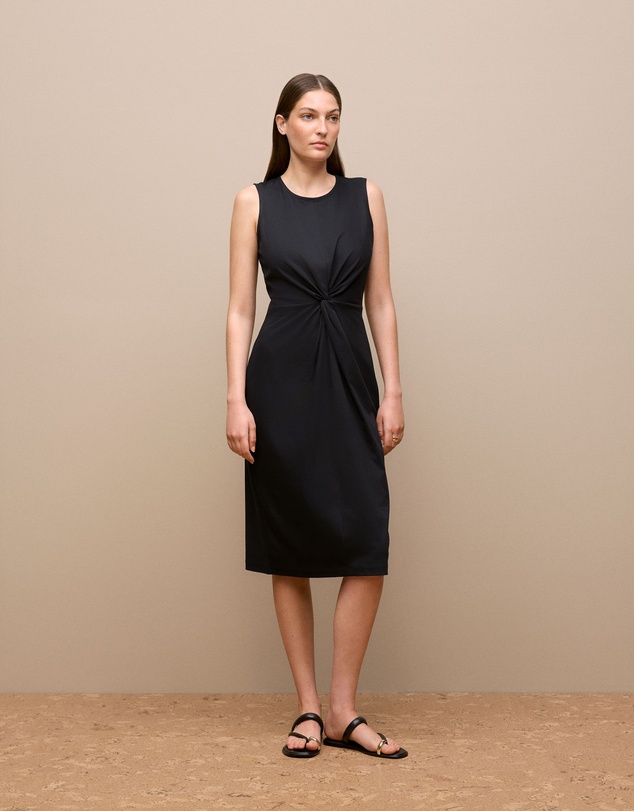 Trenery - Cotton Twist Front Dress in Black