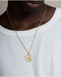 Dower & Hall - Men's 'Overcome and Thrive' Pegasus Talisman Necklace In Gold Vermeil