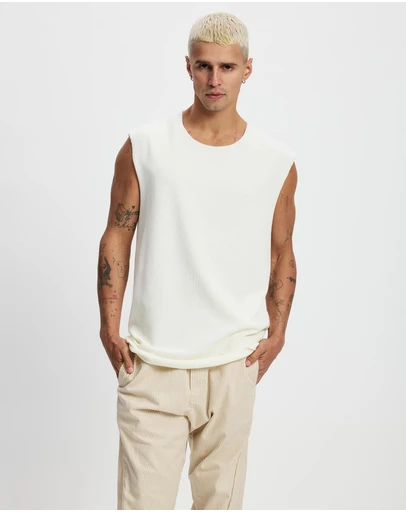 Surrounded By Ghosts - The Santite Crew Knit Raw Neck Vest
