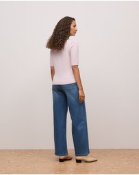 Trenery - Wool Cashmere T-shirt in Pink Rose