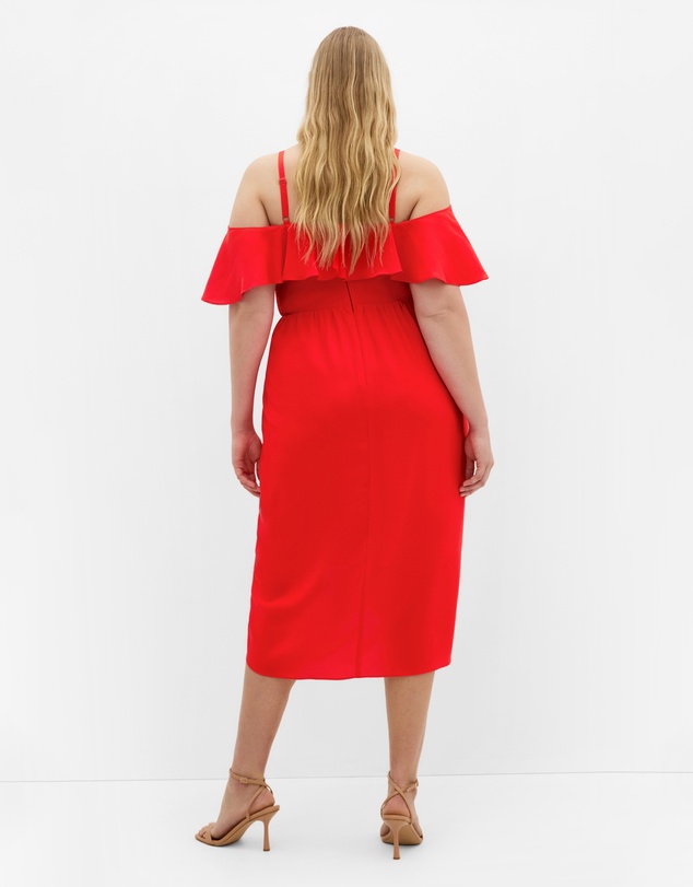 City Chic - Flirtation Drape Midi Dress