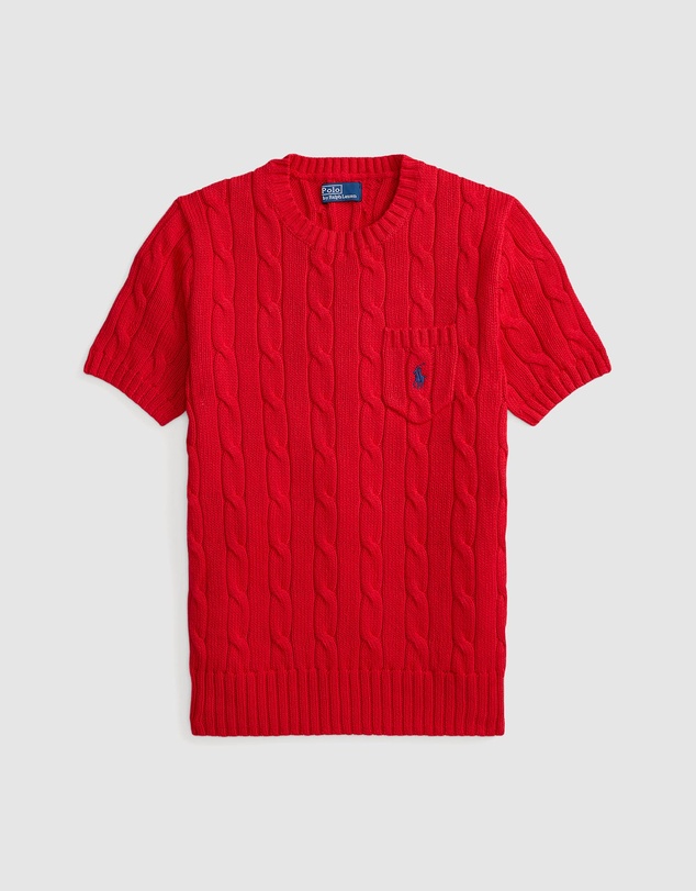 Polo Ralph Lauren - Cable-Knit Cotton Short-Sleeve Sweater - The ICONIC Exclusive