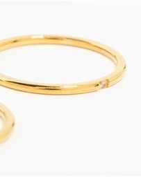 Lovisa - Waterproof Gold Plated Stainless Steel Fine Band Rings 2-Pack