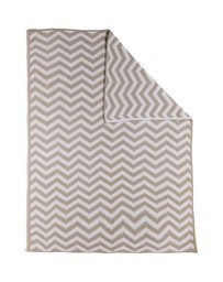 Living Textiles - Chenille Blanket - Chevron Taupe
