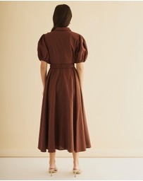 Atmos&Here - Kirrie Linen Blend Belted Midi Dress