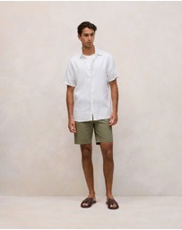 Trenery - Cotton Twill Chino Short in Hunter Green
