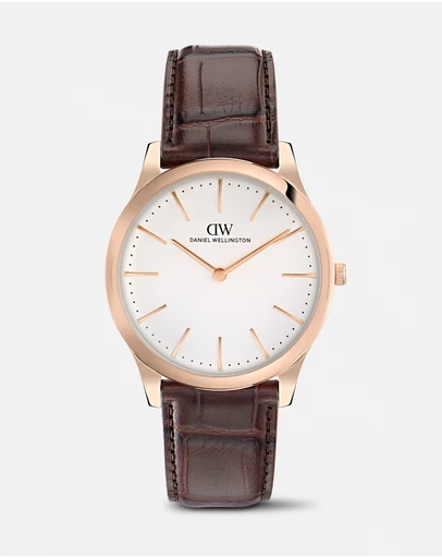 Daniel Wellington - Pathfinder 39mm Brown-Croc Frost-White
