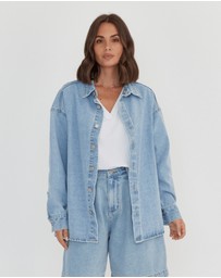ALEXANDRA - Basen Shacket Light Blue Denim