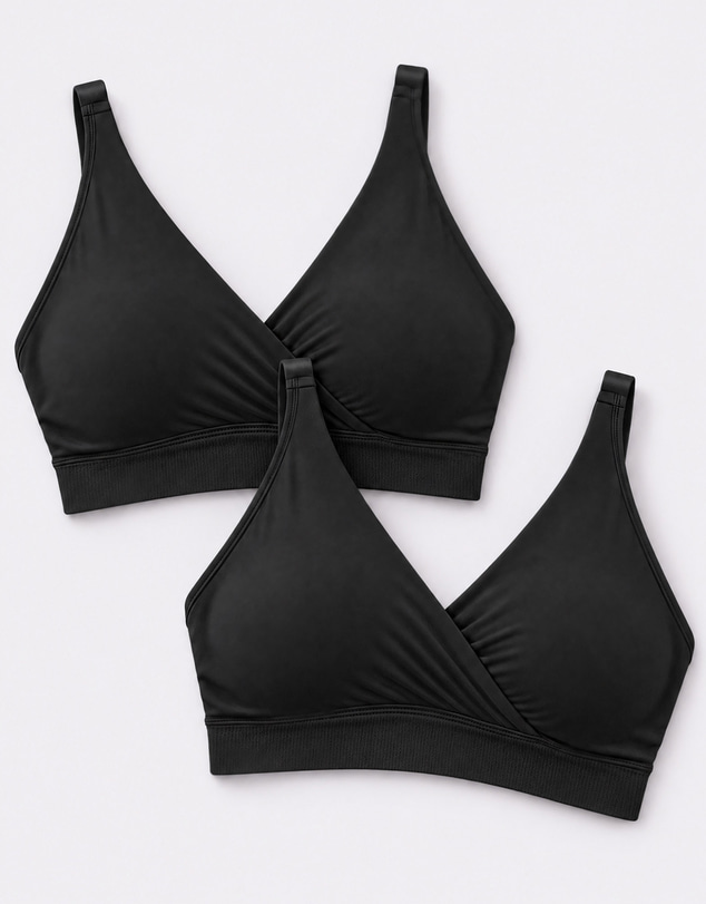 Ripe Maternity - Seamless Nursing Bralette Black - 2 Pack