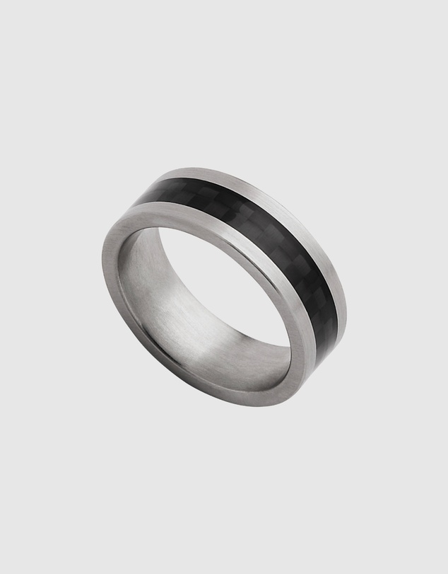 Najo - Aviator Ring Men's Carbon Fibre & Steel Ring