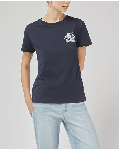DRICOPER DENIM - Clare Navy Printed Tee