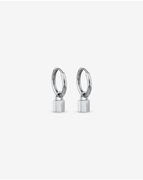 Michael Hill - Signature Lock Hoop Huggie Earrings in Sterling Silver