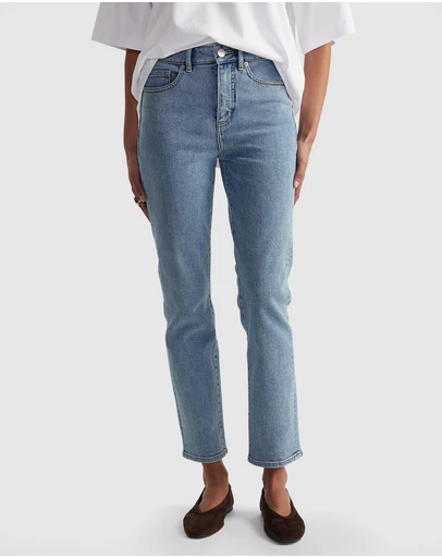 Decjuba - Becky Hemmed Straight Leg Jeans