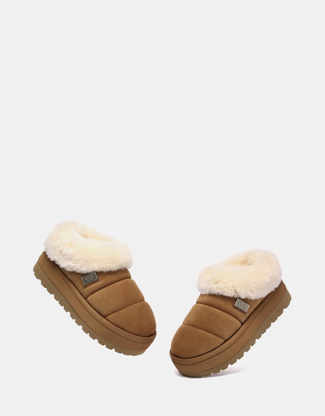 EVERAU - EverAU Ugg Ulrika Platform Sheepskin Upper House Shoes