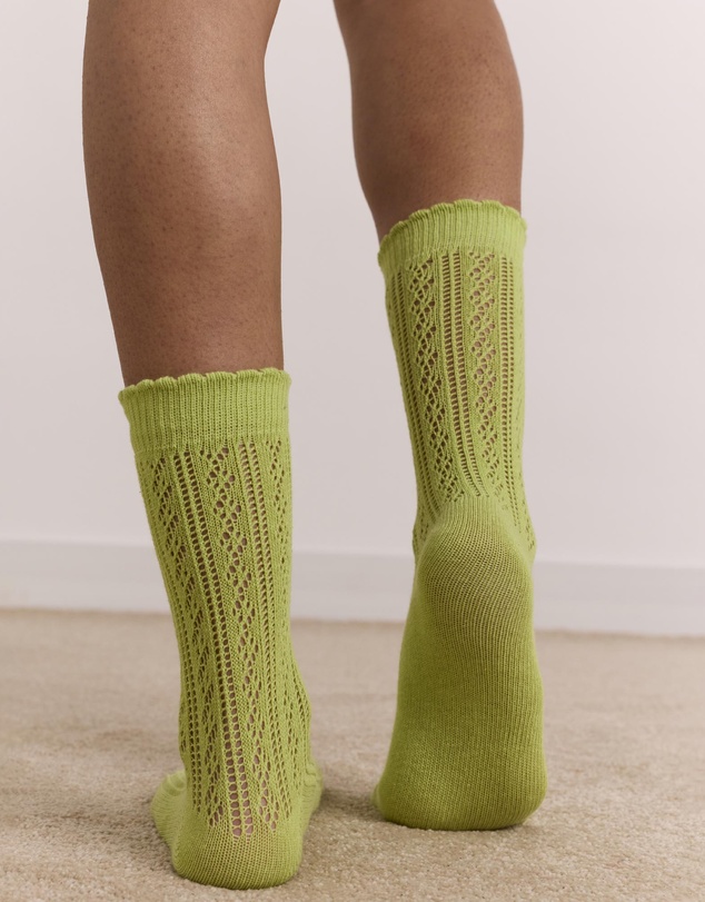 Damson Madder - Calf Length 2 Pack Pointelle Socks