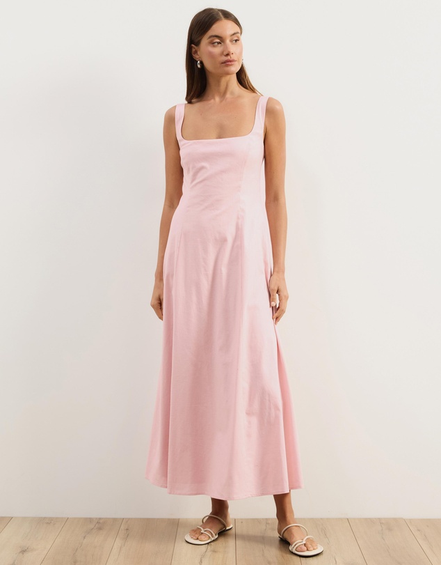 Atmos&Here - Pippa Sleeveless Linen Blend Midi Dress