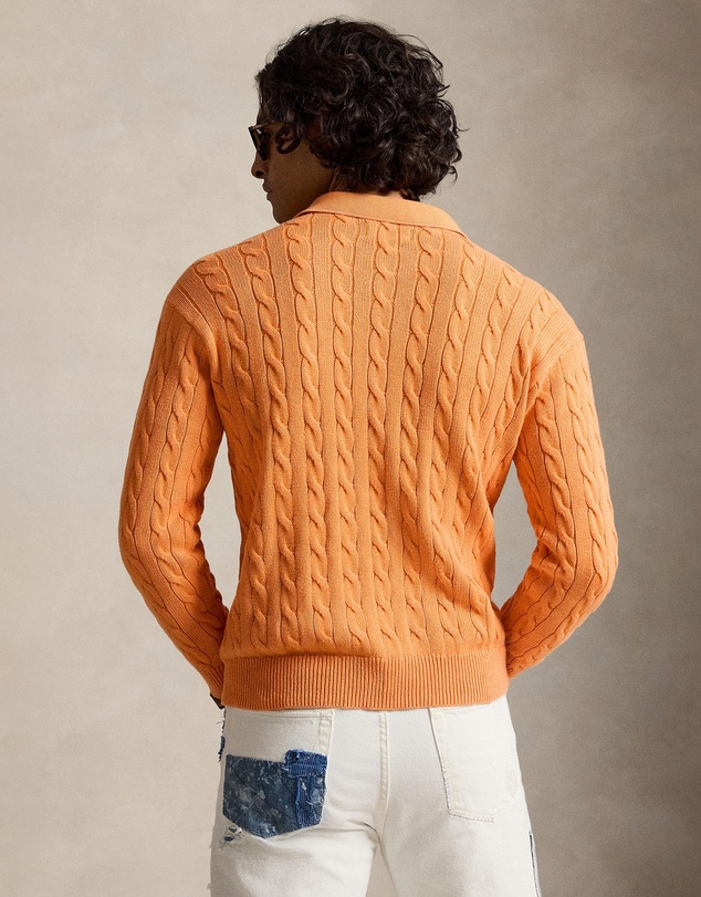 Polo Ralph Lauren - Relaxed Cable Cotton Polo-Collar Sweater - ICONIC EXCLUSIVE