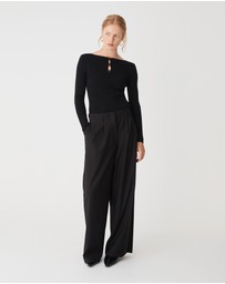 Forcast - Logan Button Keyhole Rib Knit