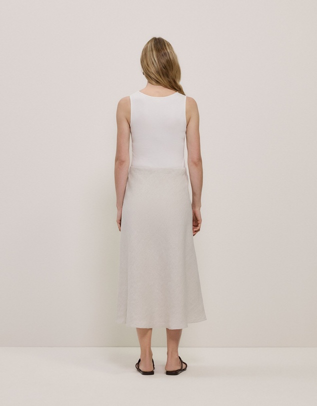 Trenery - Yarn Dyed Linen Bias Slip Skirt in Flax