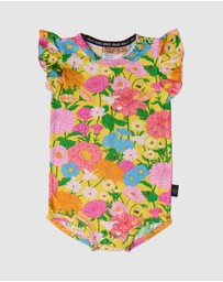 Kip&Co - Follow The Sun Yellow Organic SS Frill Romper - Babies
