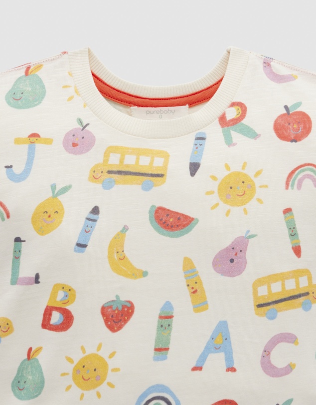 Purebaby - Alphabet Relaxed Tee -Kids-Babies