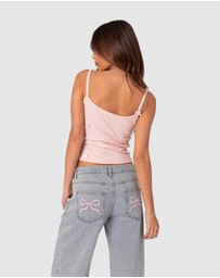 EDIKTED - Emilia ribbed bow tank top
