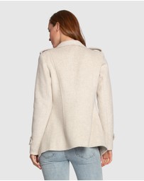 Belle & Bloom - Bad Girl Wool Blend Moto Coat - Oat Marle