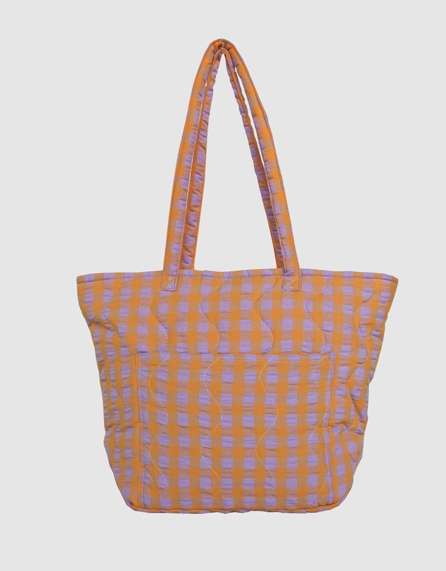 Mosey Me - Kumquat Bloom Seersucker Quilted Bag
