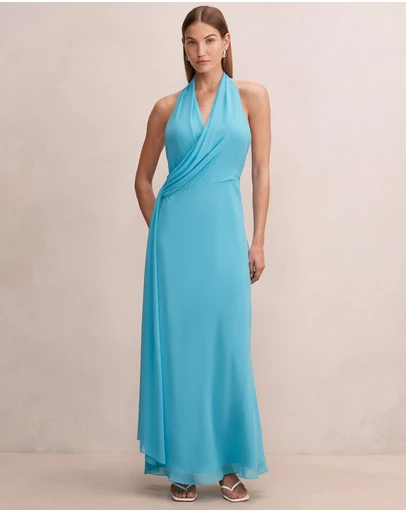 Forever New - Rory Halter Neck Drape Maxi Dress