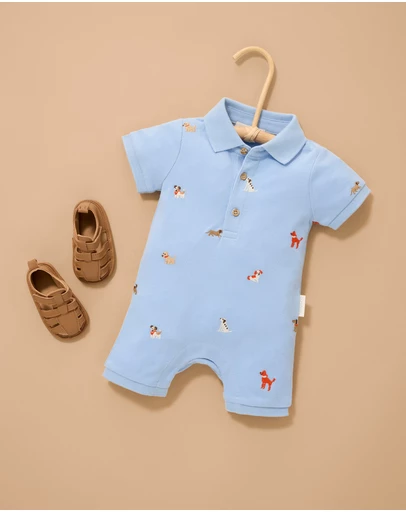 Purebaby - Polo Growsuit- Kids-Babies