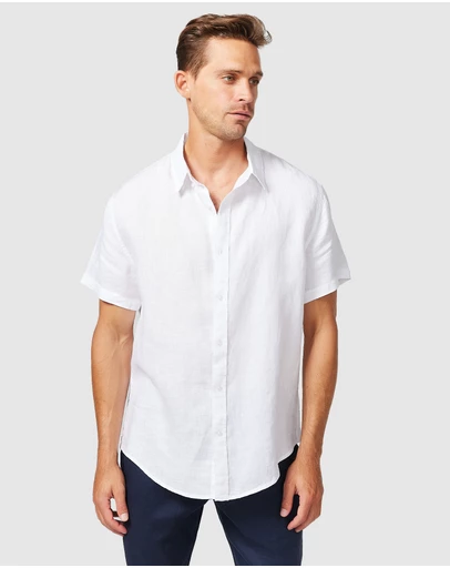 Vacay Swimwear - S/S White Linen Shirt
