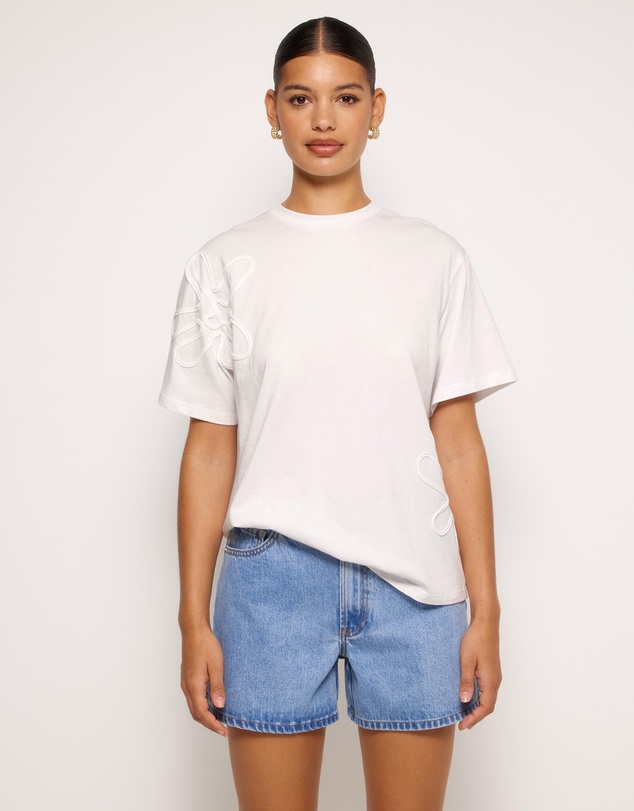 AERE - Tia Embroidered T-Shirt