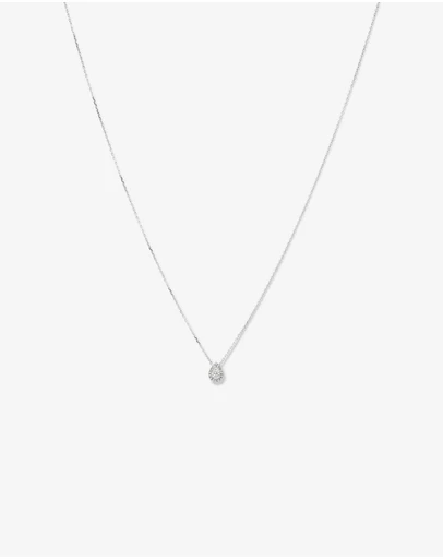 Michael Hill - 0.23 Carat TW Pear Diamond Halo Pendant in 10kt White Gold