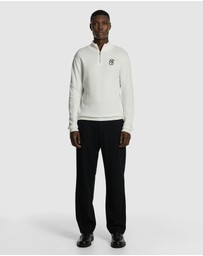 yd. - Ollie Embroidered 1/4 Zip Knit Jumper