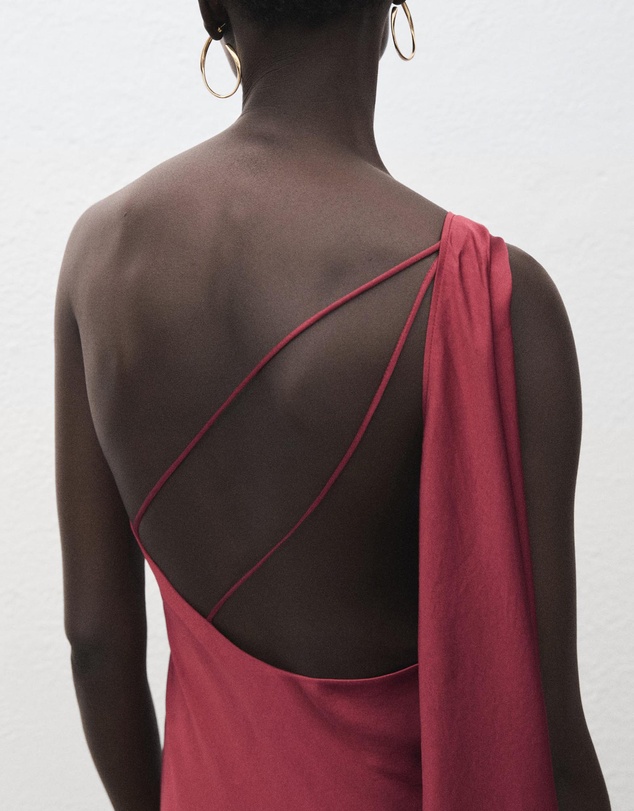 M.N.G - Asymmetrical Satin Dress