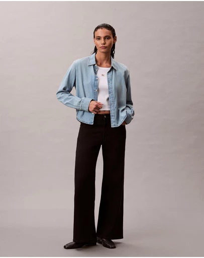 Calvin Klein Jeans - Denim Cropped Button-Down Shirt