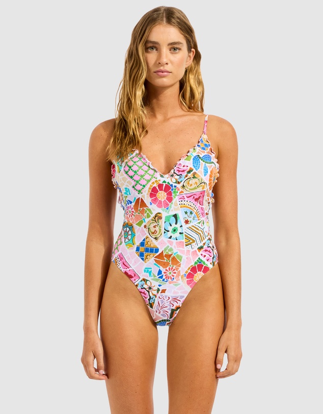 Seafolly - Beach Boheme V Neck One Piece Swimsuit