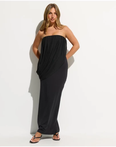 Dazie - Cline Strapless Overlay Maxi Dress