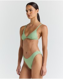 Poolside Paradiso - Poolside High Cut Cheeky Bikini Bottom - Palm