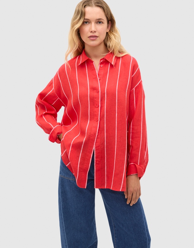 Seed Heritage - Stripe Linen Oversized Shirt