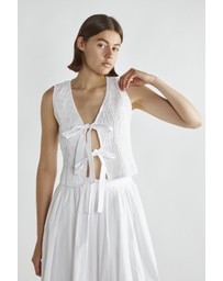 Glamorous - Smocked tie front vest top