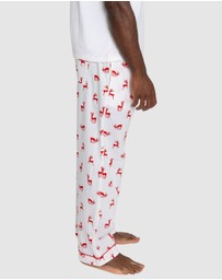 Sant And Abel - Men's Reindeer Red PJ Pants