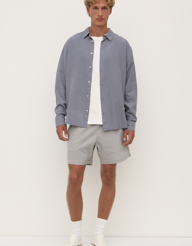 Revibe - Repaired Assembly Label Linen Mens Shirts L/S