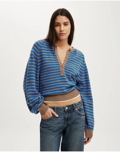 Cotton On - Everfine Oversized Henley Knit