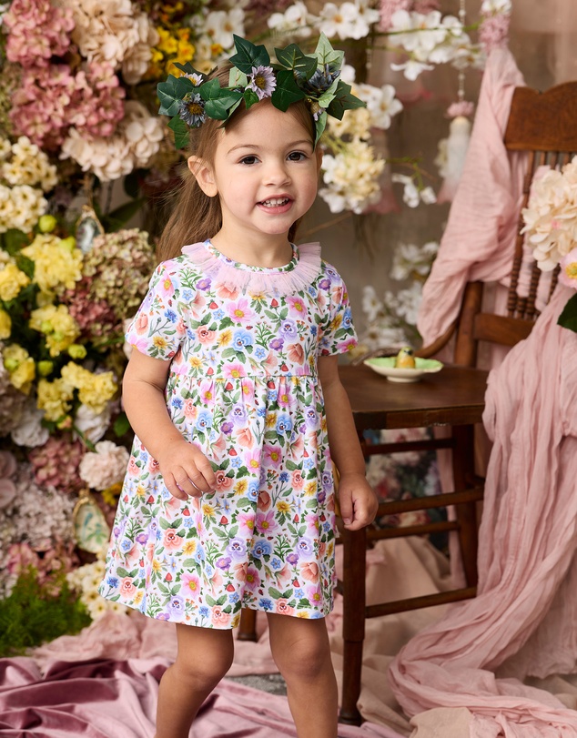 Fleur Harris - 'Heirloom Treasures' Pettaline Dress in Snow Floral