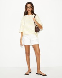 Dazie - Nostalgia Stripe Oversized Boyfriend Tee