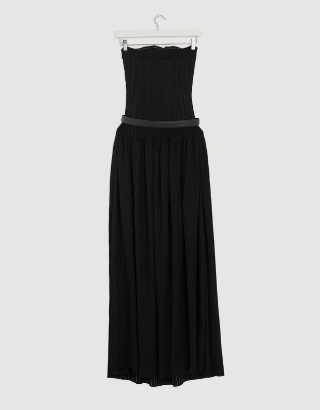 Revibe - Repaired Self Portrait Bandeau Knit Midi Dress - AU 12