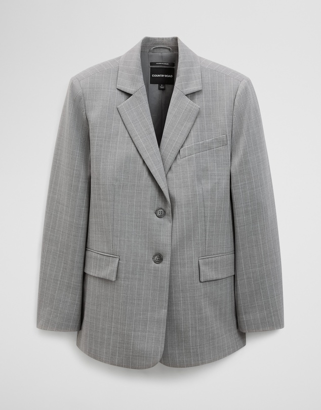 Country Road - Wool Blend Pinstripe Classic Blazer